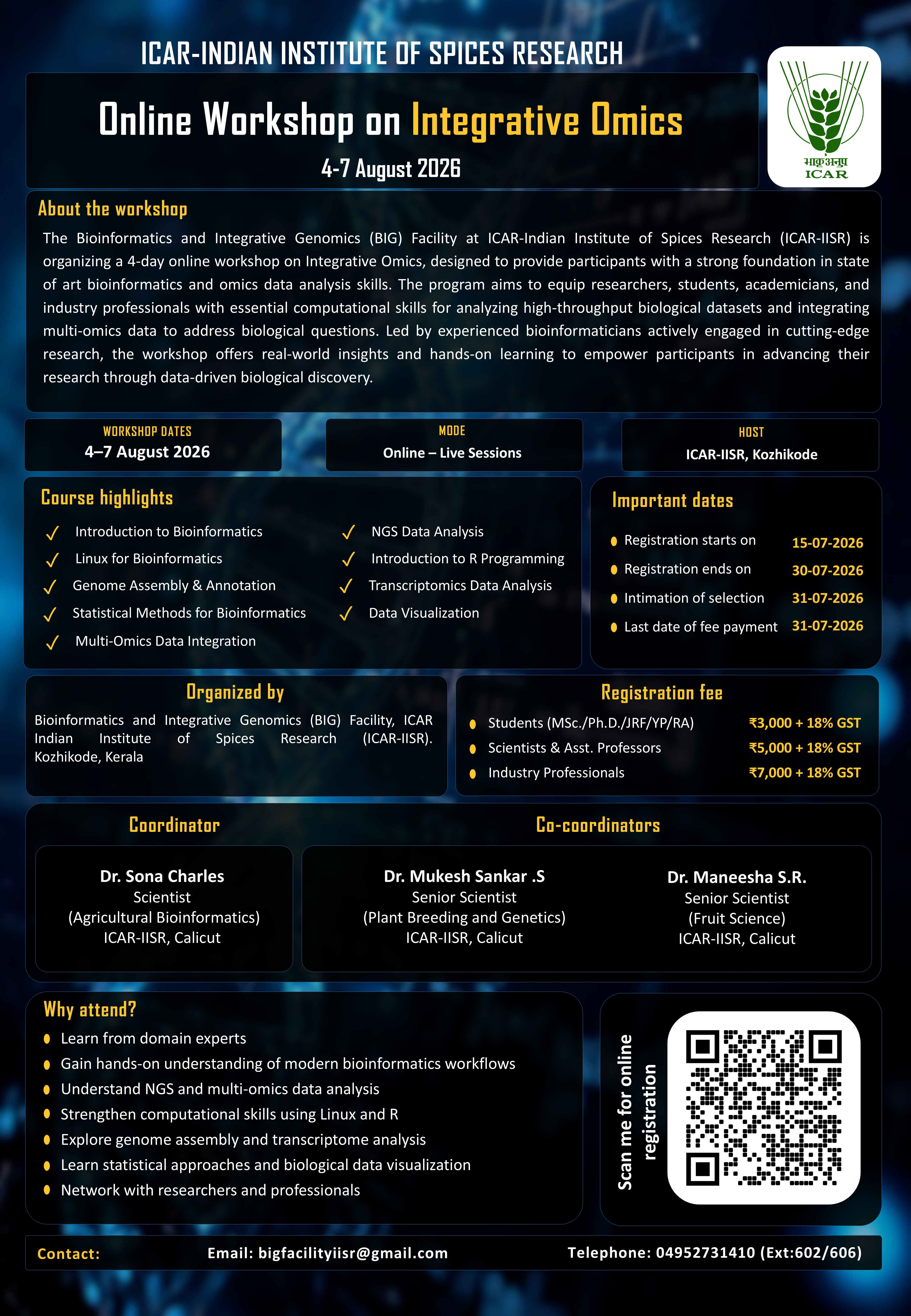 Online Workshop on Integrative Omics - ICAR-IISR Poster